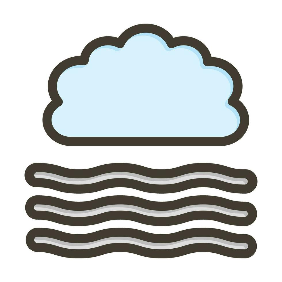 niebla vector grueso línea lleno colores icono para personal y comercial usar.