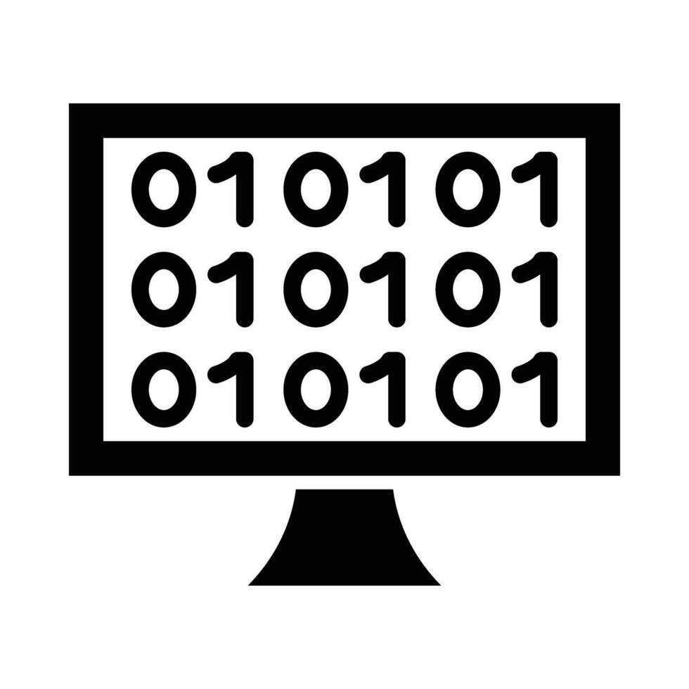 Binary Code Vector Glyph Icon For Personal And Commercial Use.