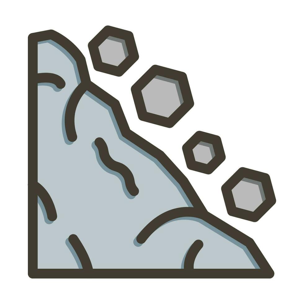 Landslide Vector Thick Line Filled Colors Icon For Personal And Commercial Use.