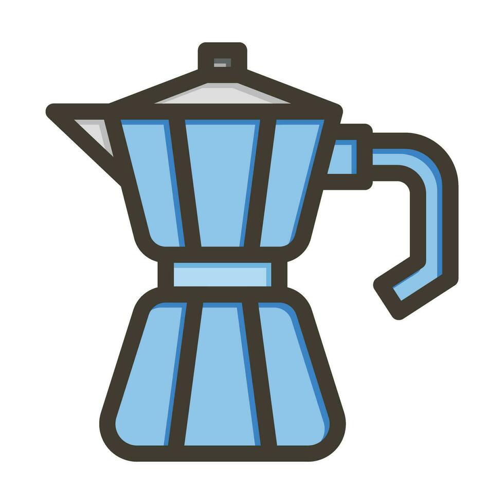 moka maceta vector grueso línea lleno colores icono para personal y comercial usar.