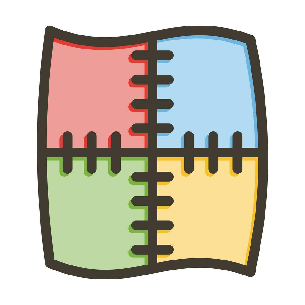 Patchwork Vector Thick Line Filled Colors Icon For Personal And Commercial Use.