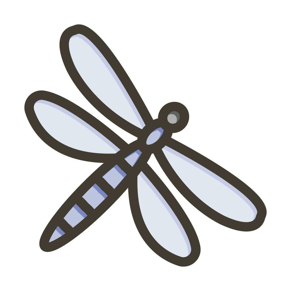 Dragonflies Vector Thick Line Filled Colors Icon For Personal And Commercial Use.