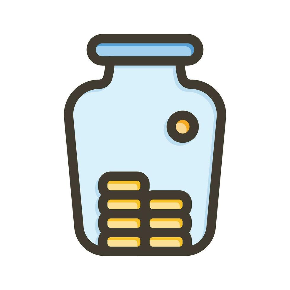 Money Jar Vector Thick Line Filled Colors Icon For Personal And Commercial Use.