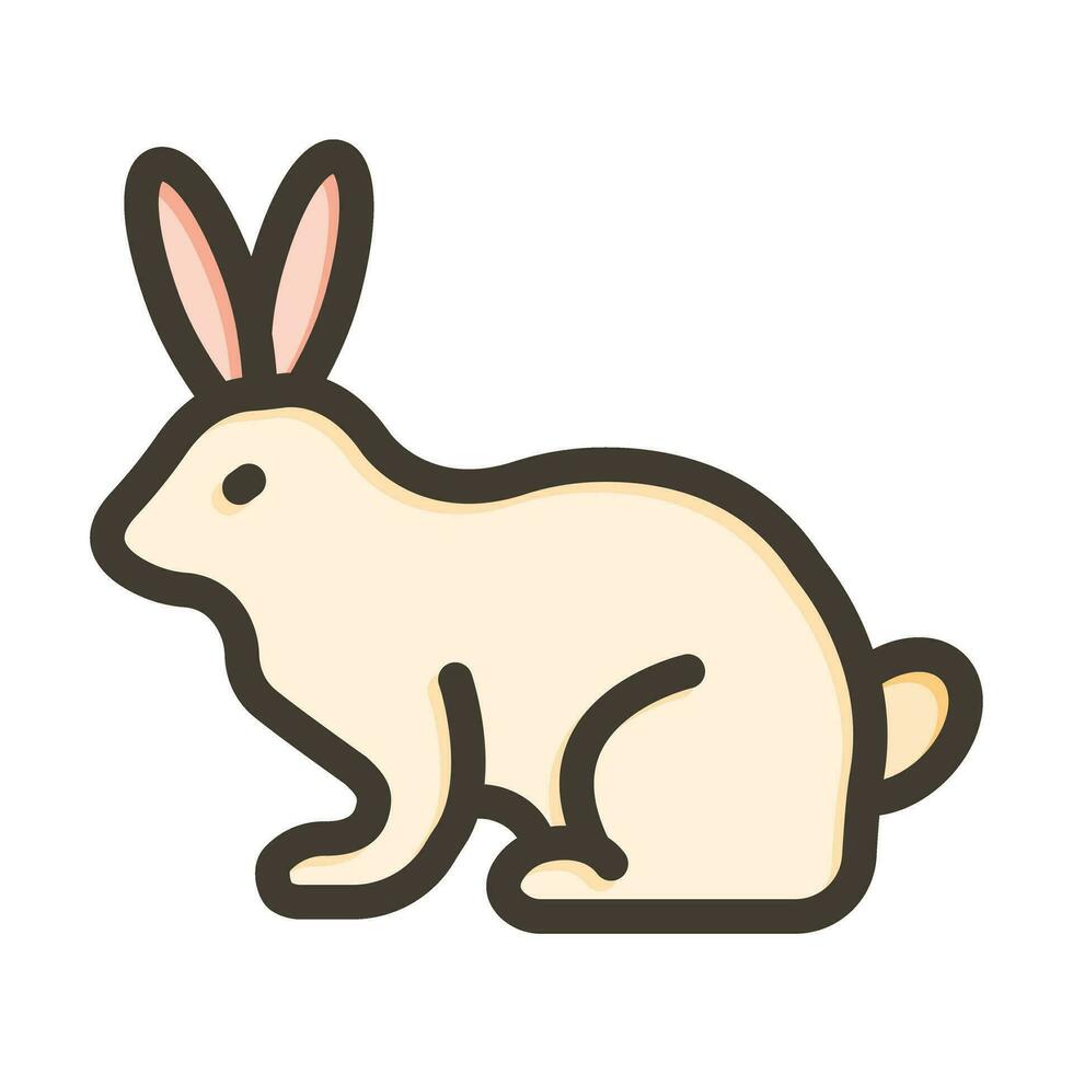 Rabbit Vector Thick Line Filled Colors Icon For Personal And Commercial Use.