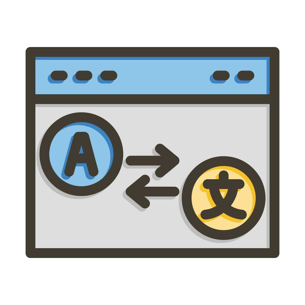 Translator Vector Thick Line Filled Colors Icon For Personal And Commercial Use.