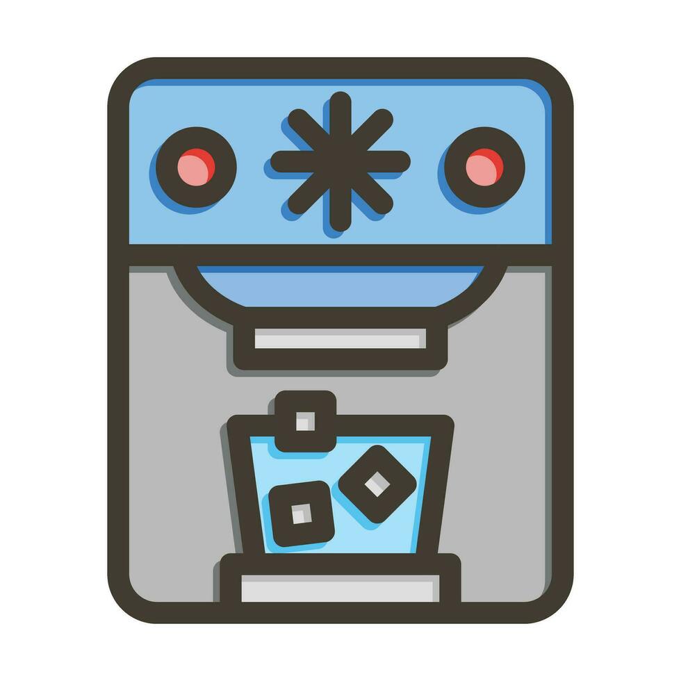 Ice Maker Vector Thick Line Filled Colors Icon For Personal And Commercial Use.