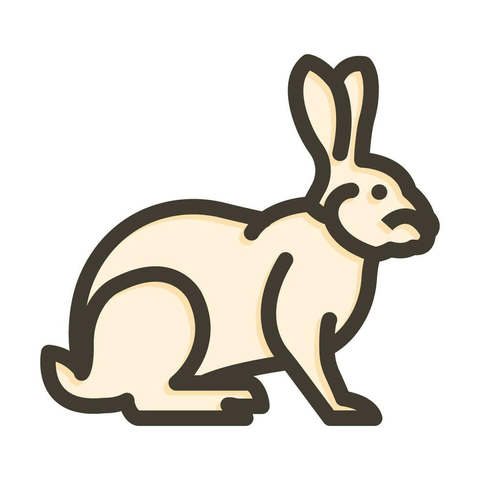 Rabbit Vector Thick Line Filled Colors Icon For Personal And Commercial Use.