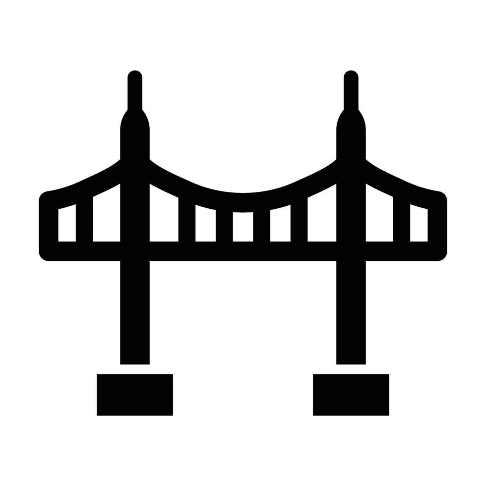 Vincent Thomas Bridge Vector Glyph Icon For Personal And Commercial Use.