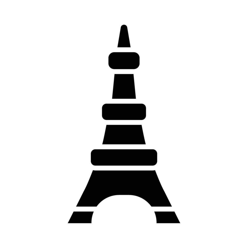Eiffel Tower Vector Glyph Icon For Personal And Commercial Use.