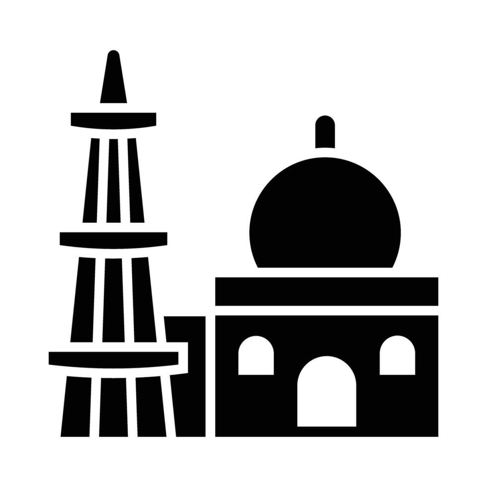 Qutub Minar Vector Glyph Icon For Personal And Commercial Use.