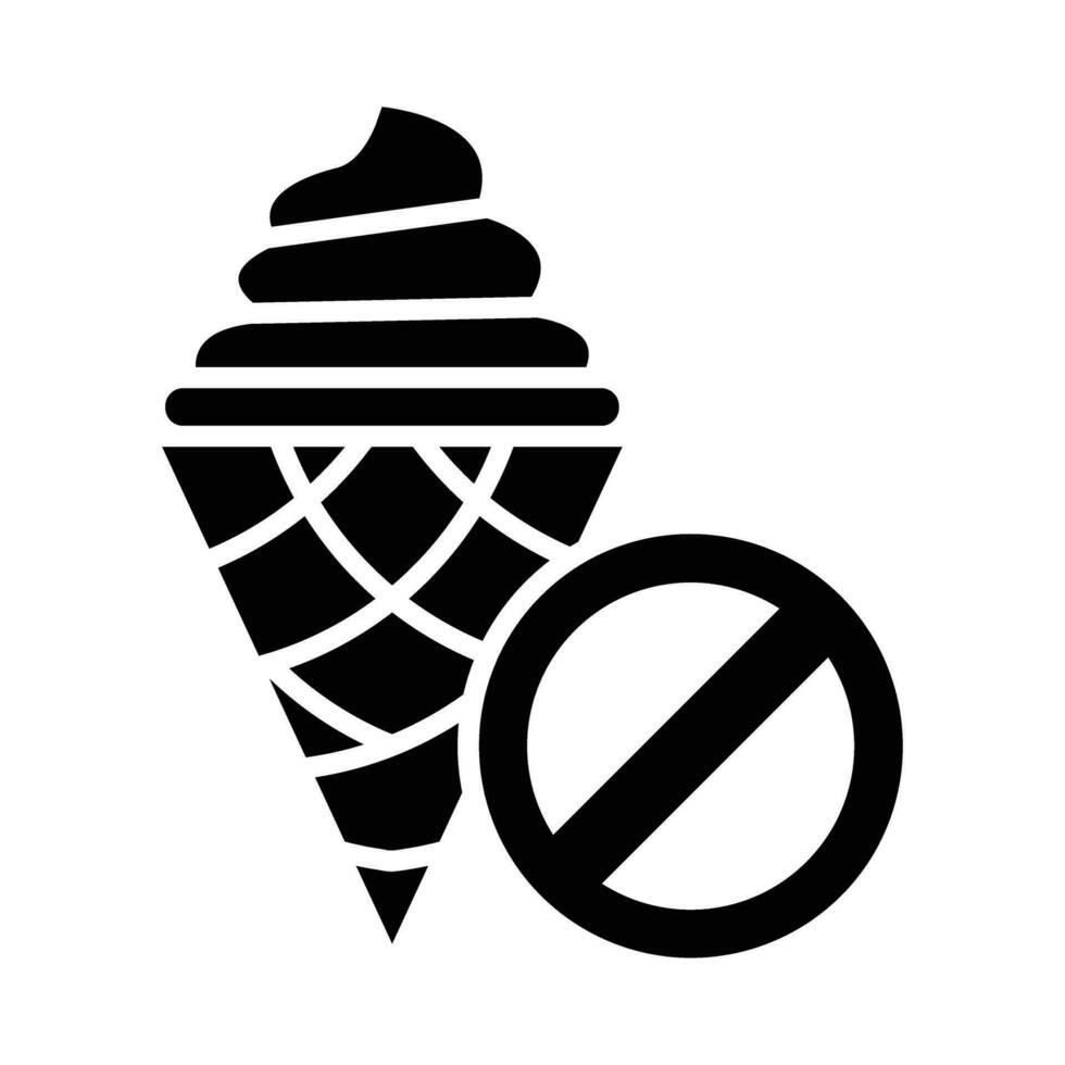 No Ice Cream Vector Glyph Icon For Personal And Commercial Use.