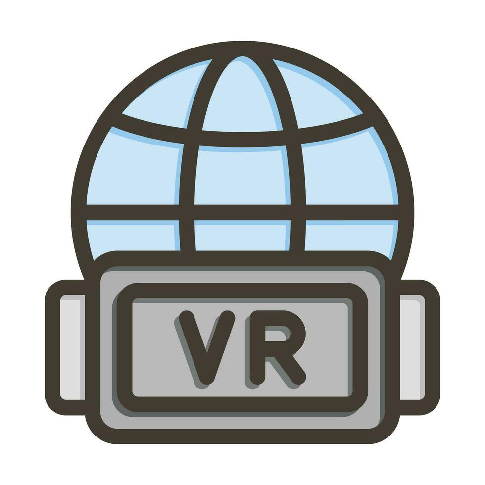 World Vector Thick Line Filled Colors Icon For Personal And Commercial Use.