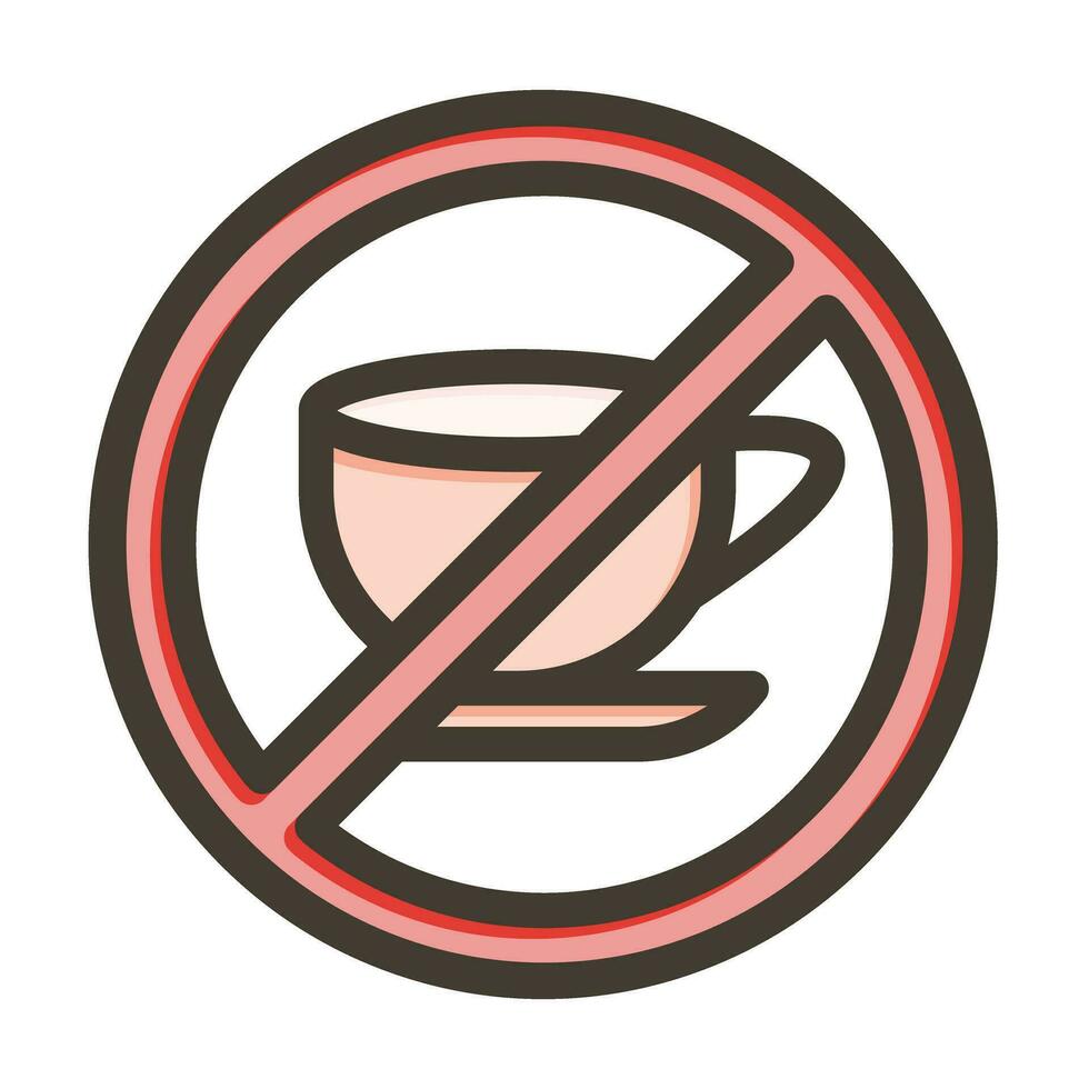 No Caffeine Vector Thick Line Filled Colors Icon For Personal And Commercial Use.