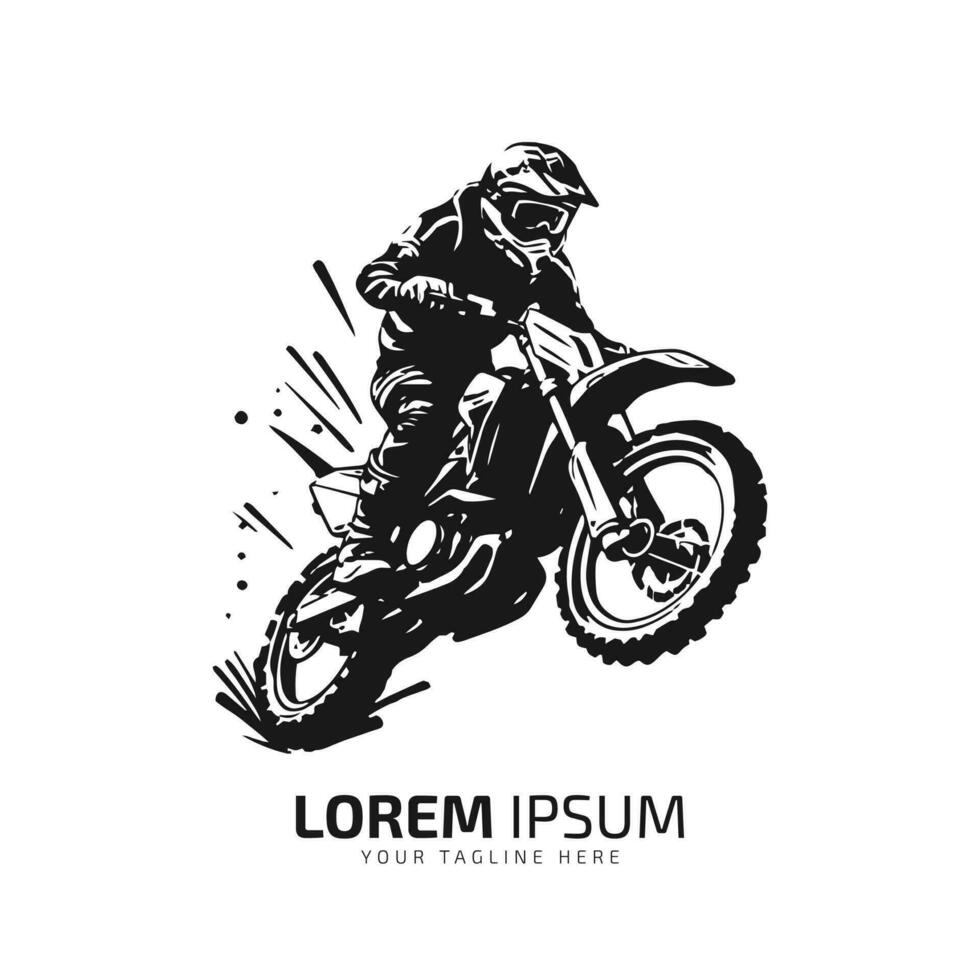 minimal and abstract logo of mud bike icon dirt bike vector silhouette isolated design jump the bike