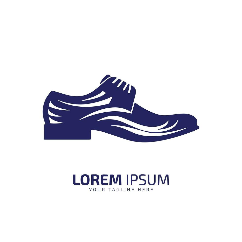 minimal and abstract logo of shoes icon shoe vector silhouette isolated design blue school shoe