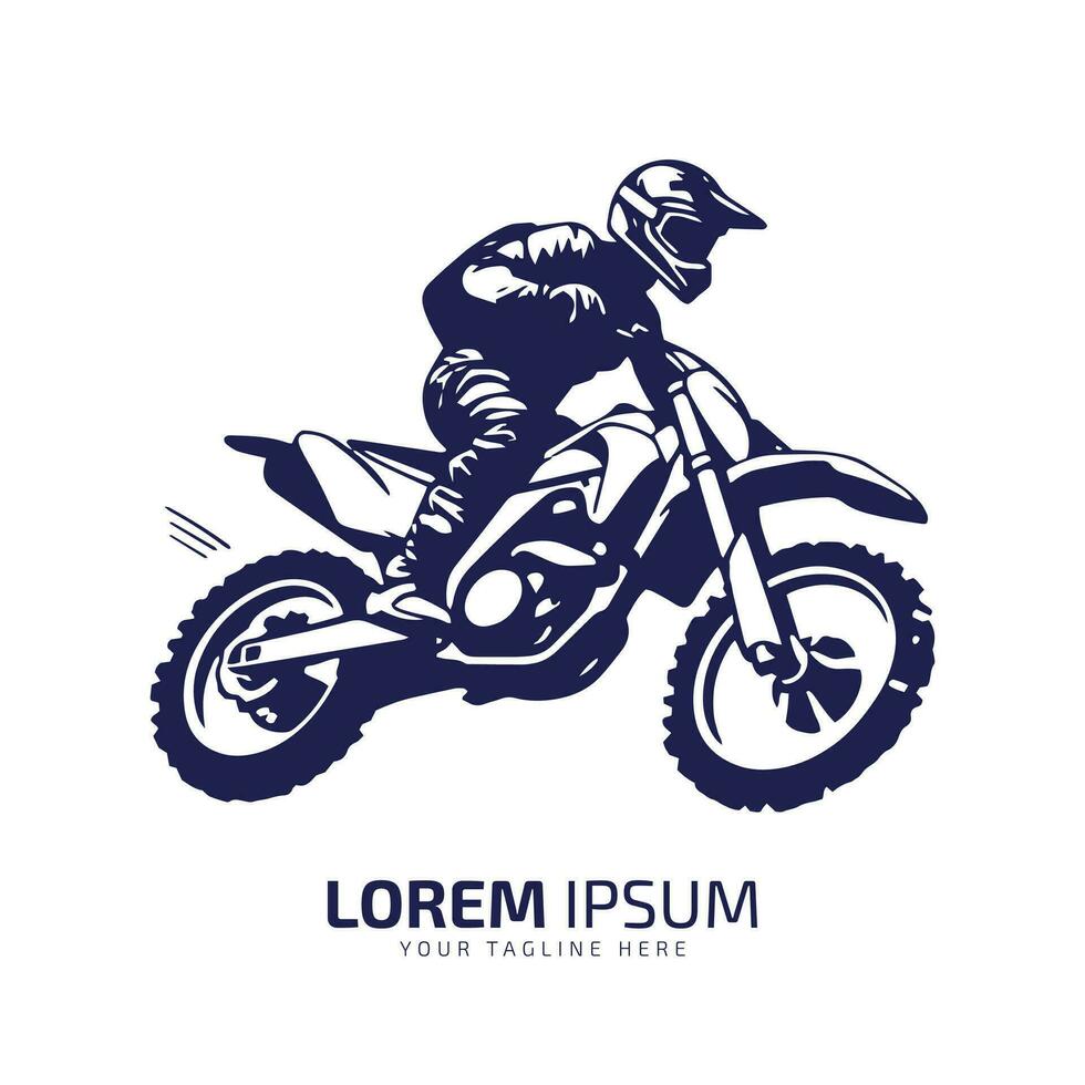 minimal and abstract logo of mud bike icon dirt bike vector silhouette isolated design blue bike