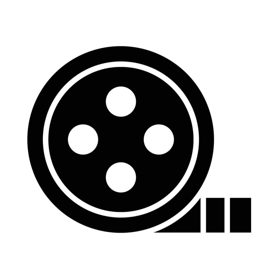 Film Reel Vector Glyph Icon For Personal And Commercial Use.