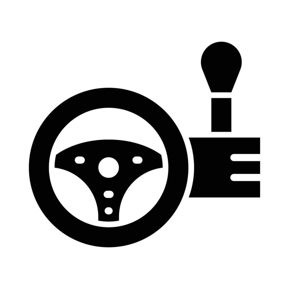 Steering Wheel Vector Glyph Icon For Personal And Commercial Use.