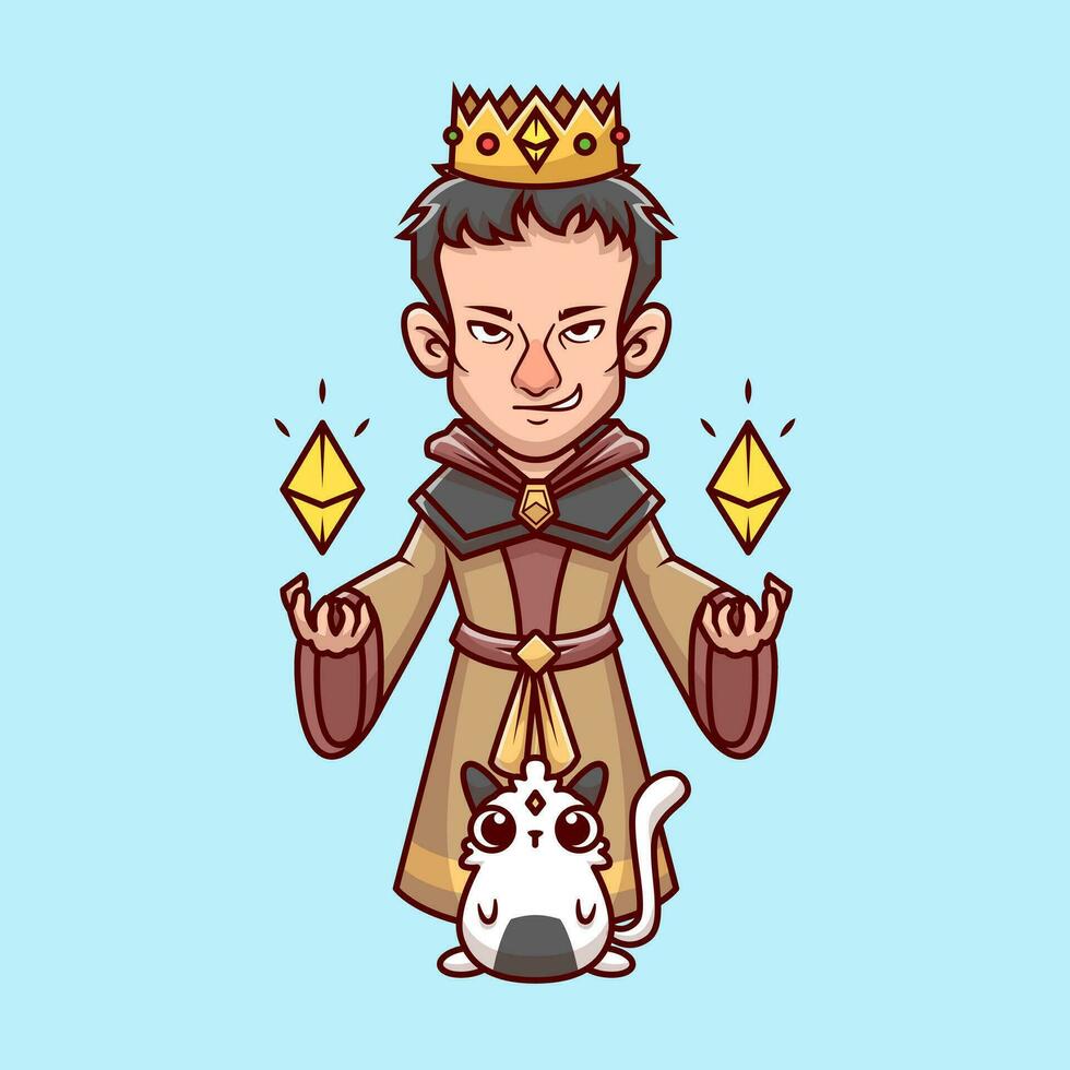 Cute King Witch With Hamster Cartoon Vector Icon  Illustration. People Fashion Icon Concept Isolated Premium  Vector. Flat Cartoon Style