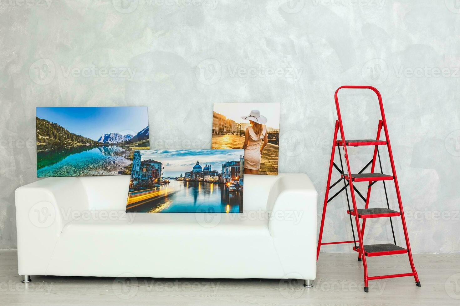 photo canvas lying in the house on the couch