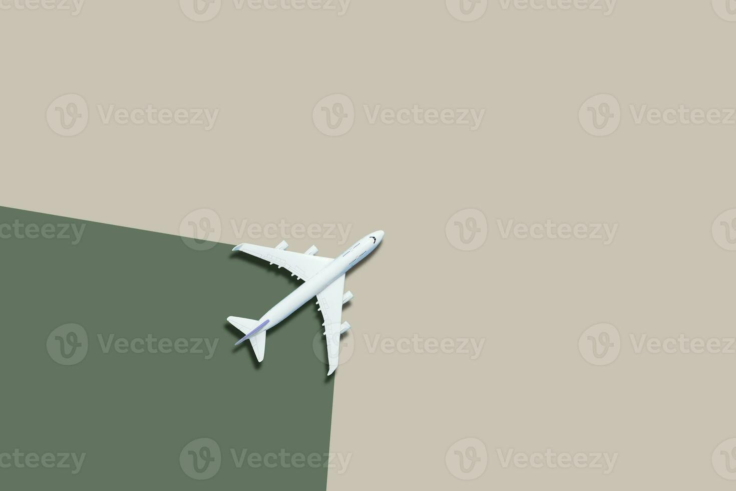 Miniature airplane travel theme, 3d rendering photo