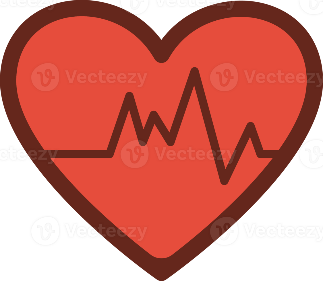 heart rate flat icon 3 colors. png