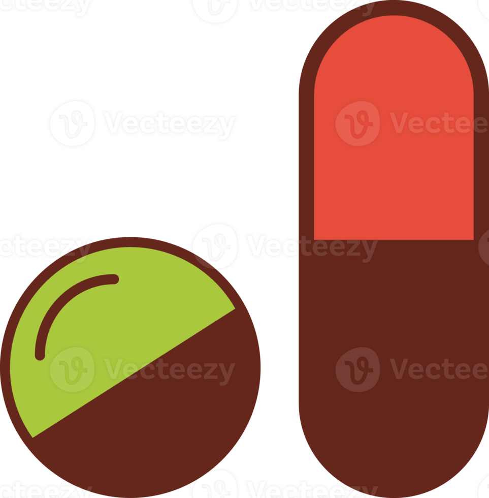 pill flat icon 3 colors. png