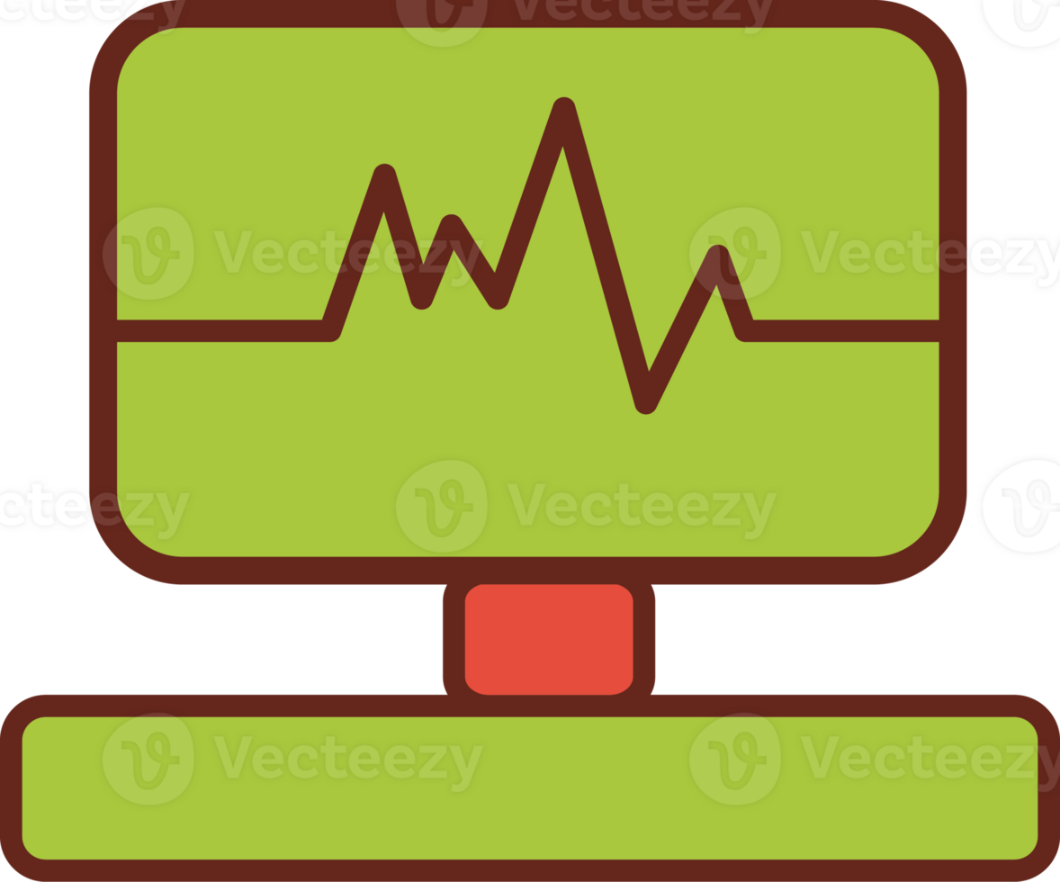 electrocardiogram flat icon 3 colors. png