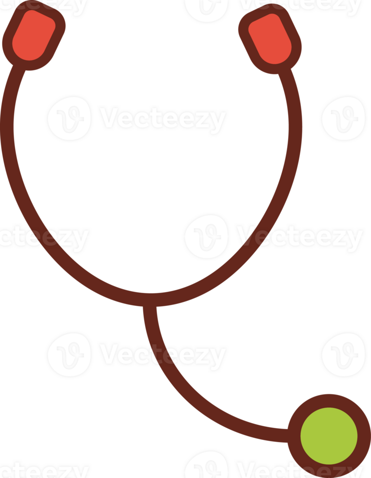 stethoscope flat icon 3 colors. png