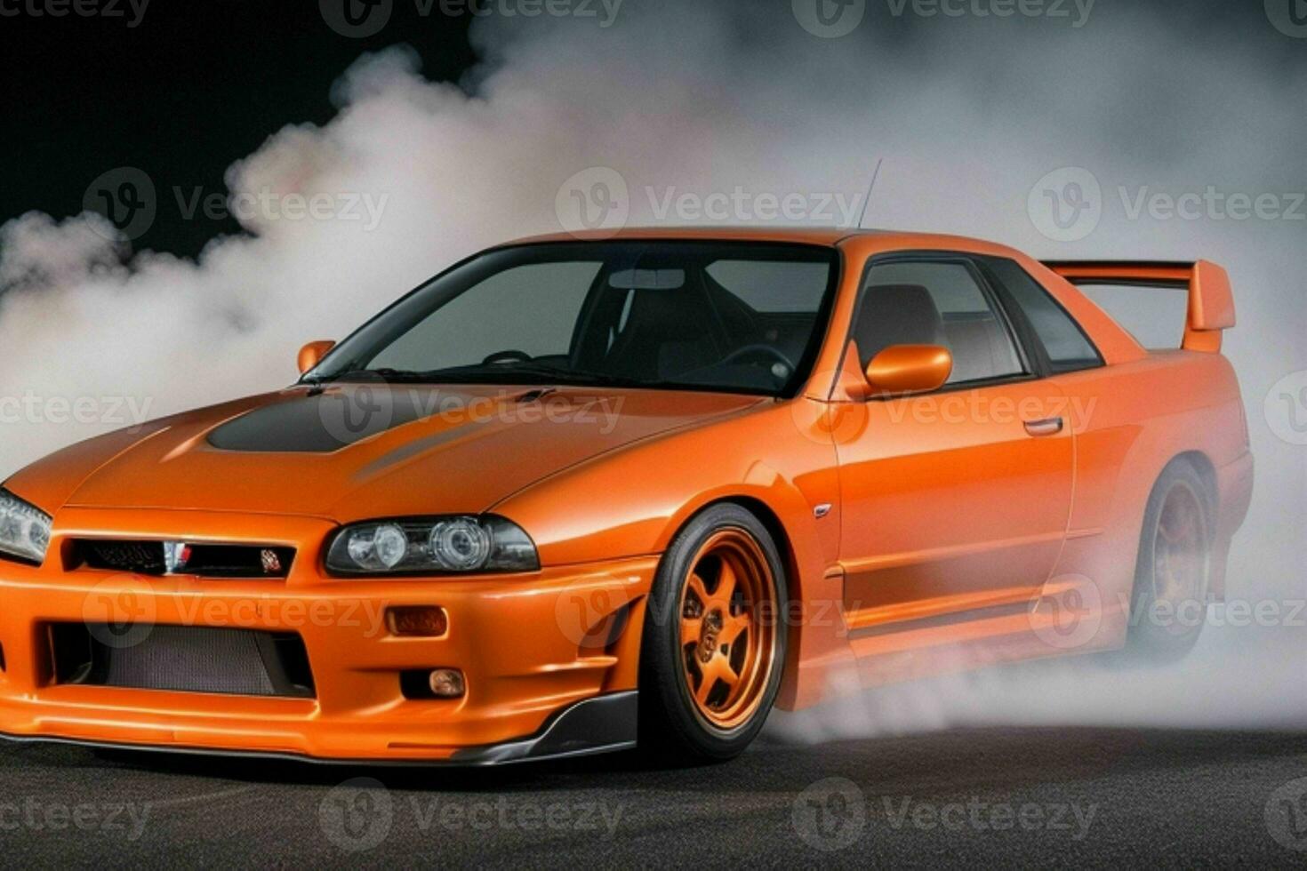 Sport car Nissan Skyline GTR R32 JDM.  AI Generative Pro Photo