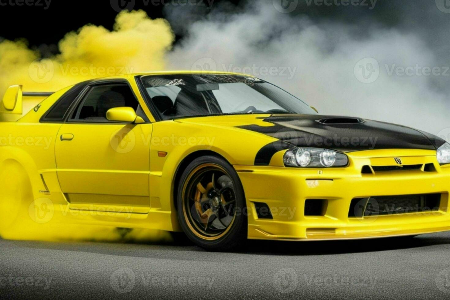 Sport car Nissan Skyline GTR R32 JDM.  AI Generative Pro Photo