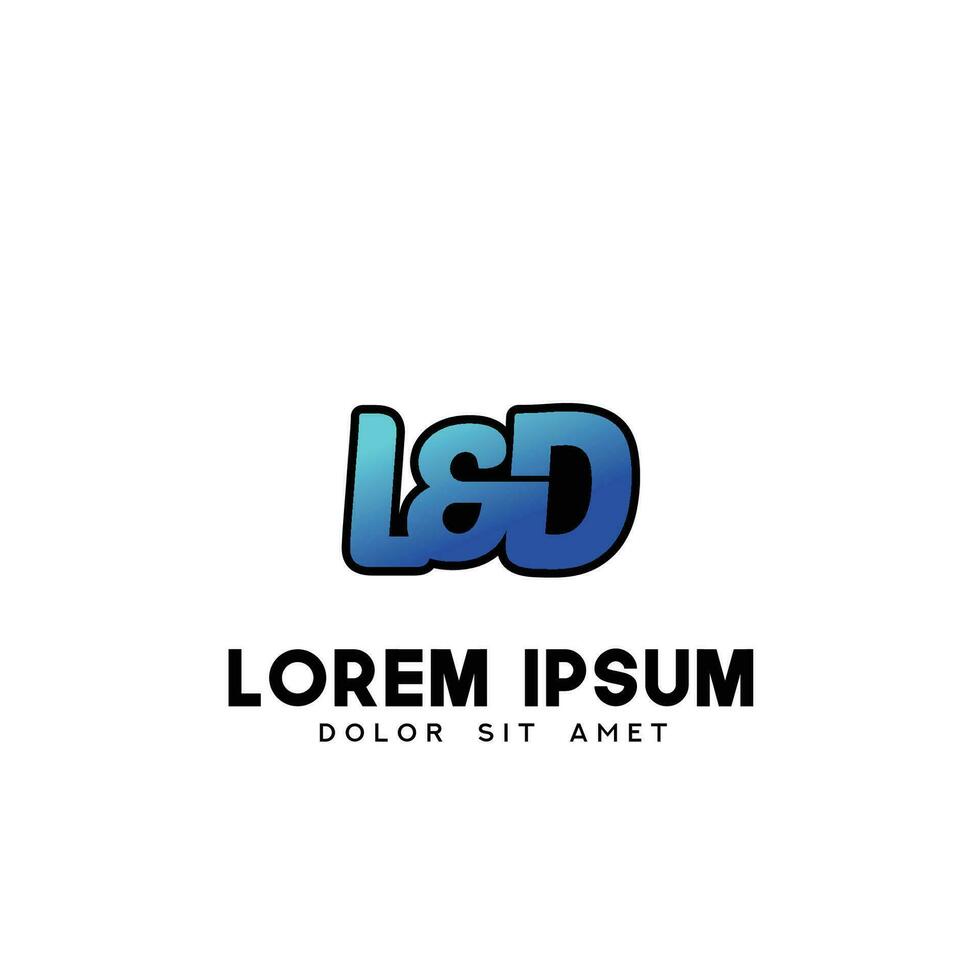 ld inicial logo diseño vector