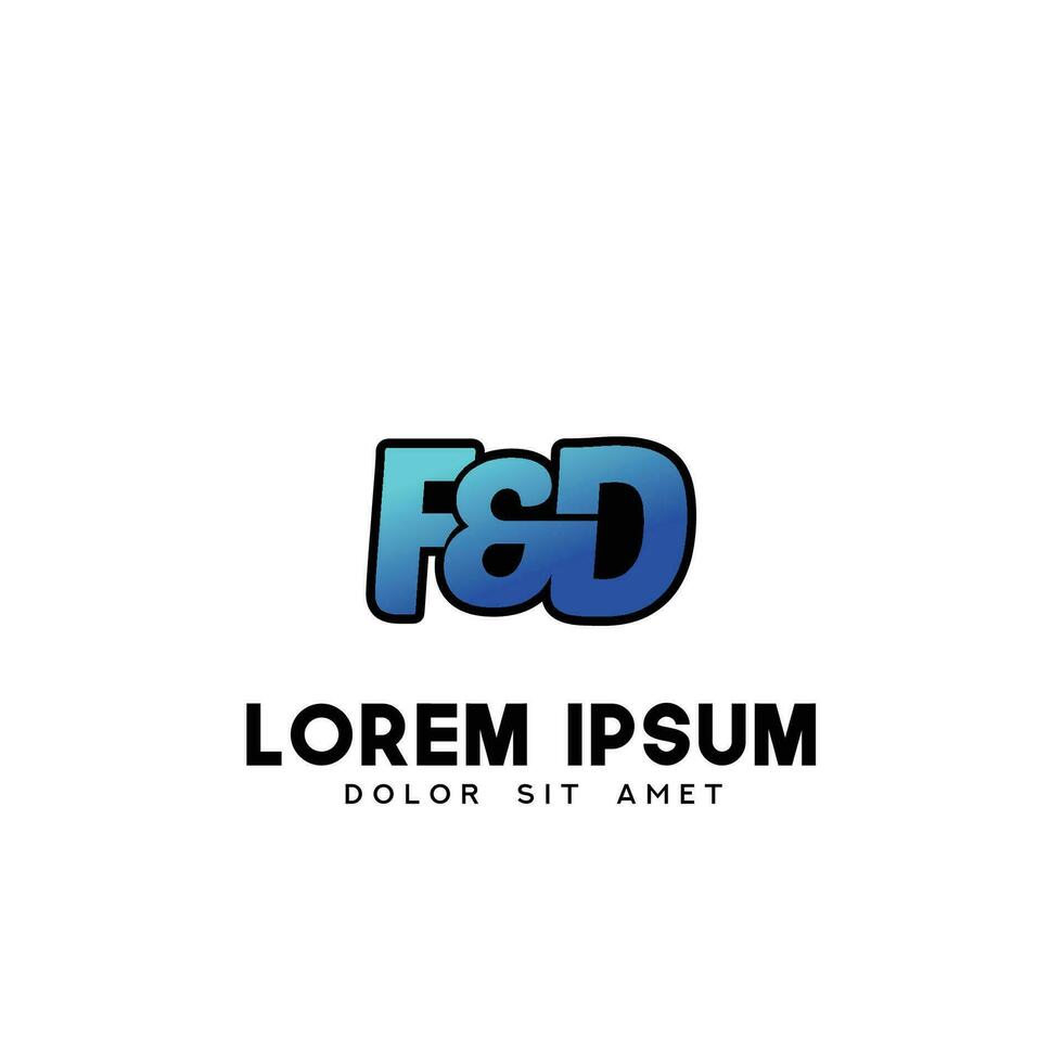 FD Initial Logo Design Vector