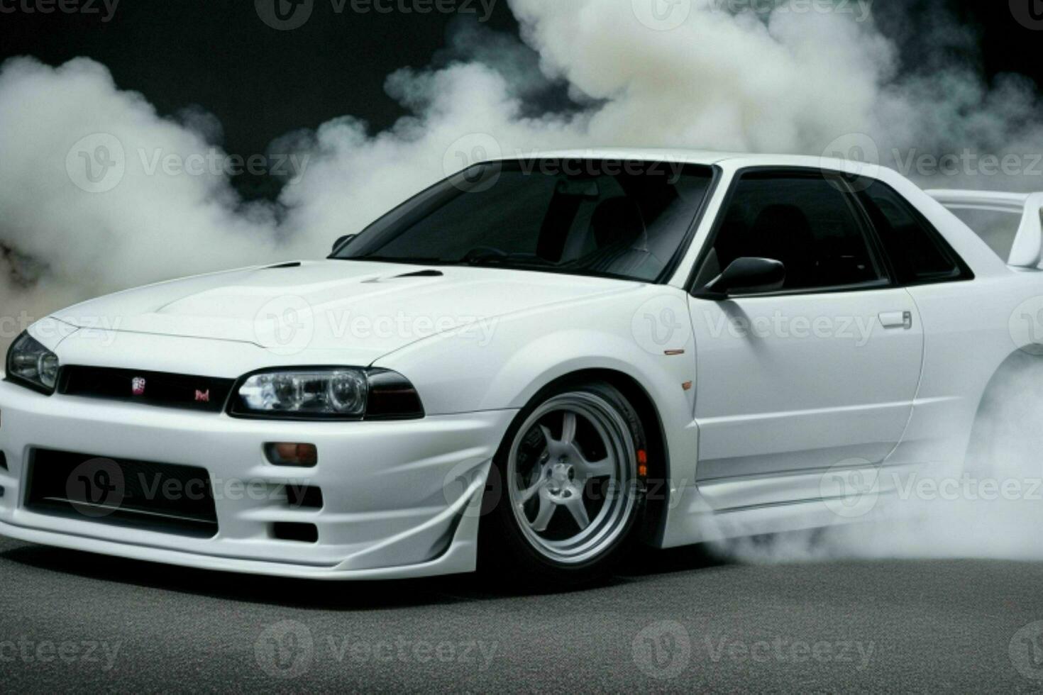 Sport car Nissan Skyline GTR R32 JDM.  AI Generative Pro Photo