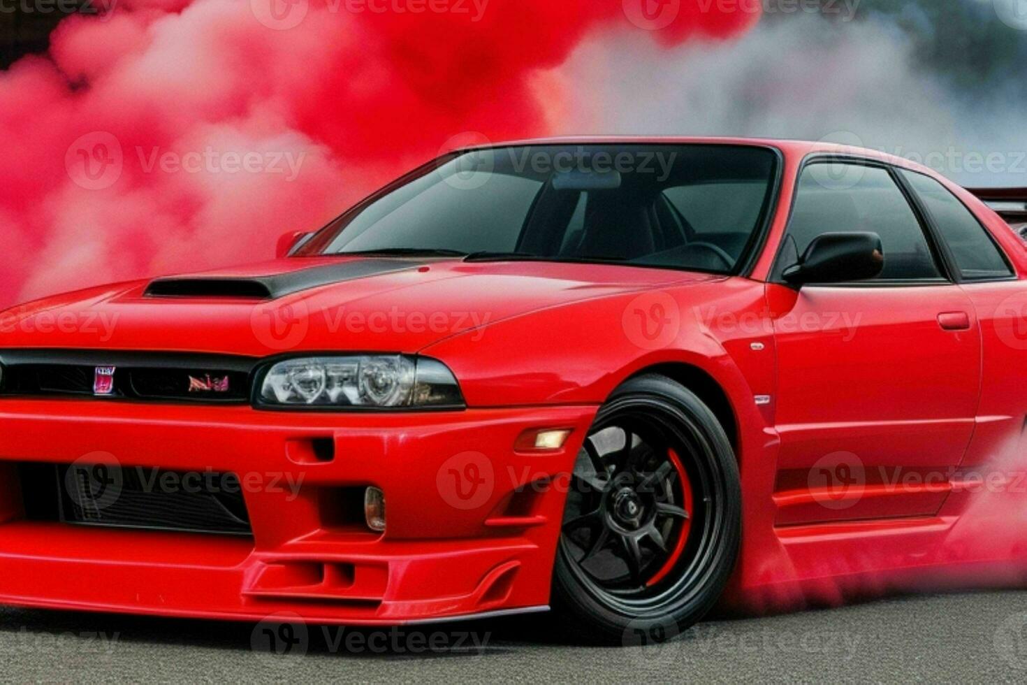 Sport car Nissan Skyline GTR R32 JDM.  AI Generative Pro Photo