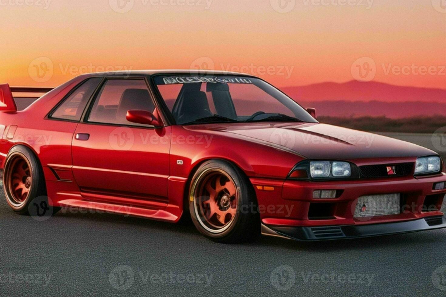 Sport car Nissan Skyline GTR 31 JDM.  AI Generative Pro Photo