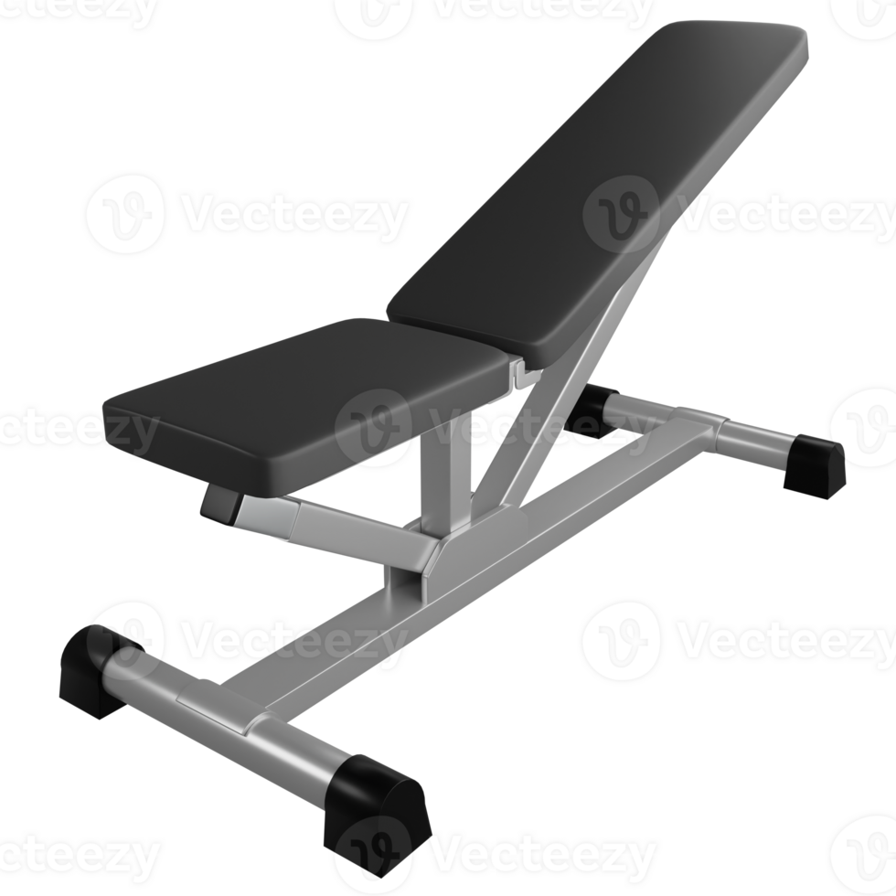 Training bench clipart flat design icon isolated on transparent background, 3D render sport and exercise concept png