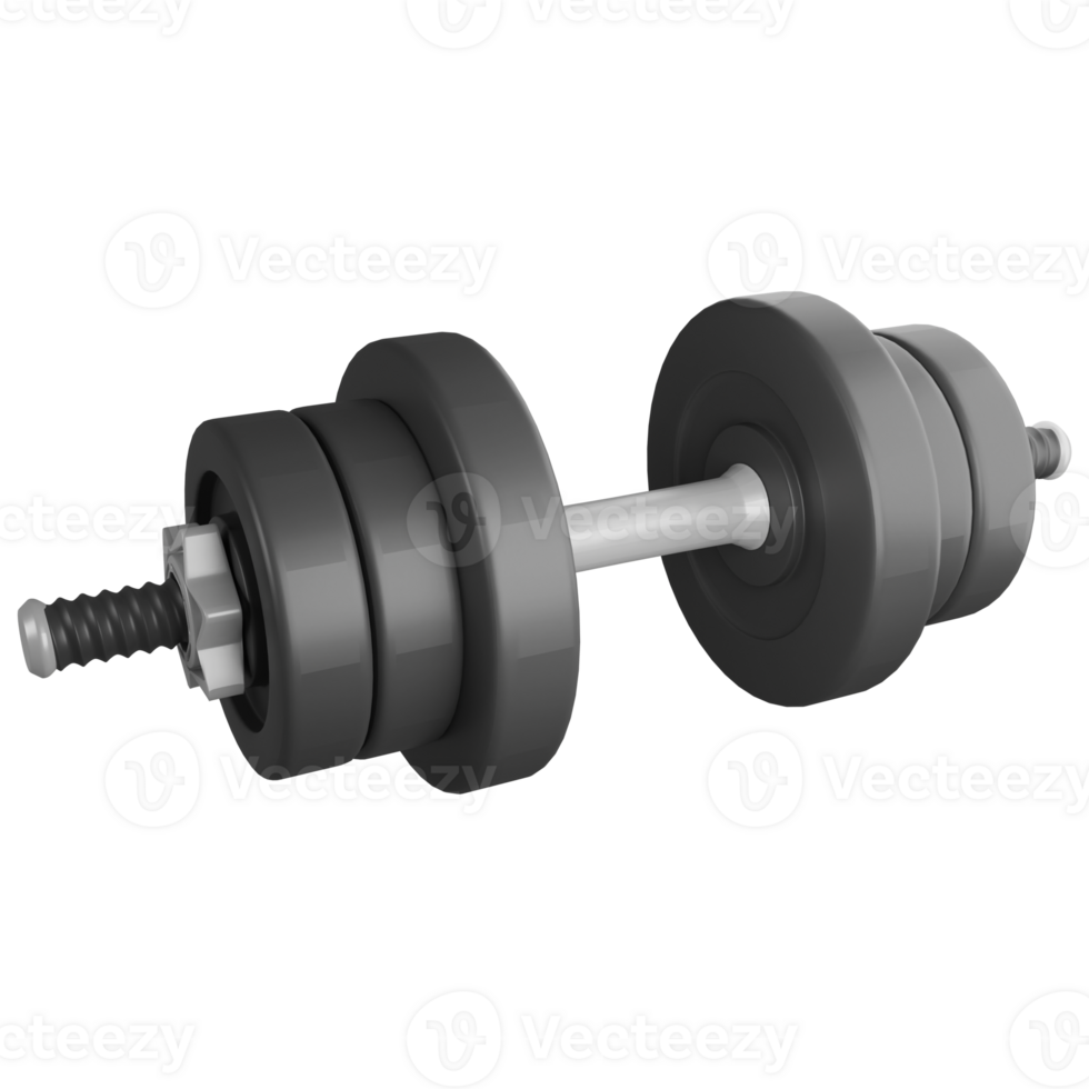 Dumbbell clipart flat design icon isolated on transparent background, 3D render sport and exercise concept png