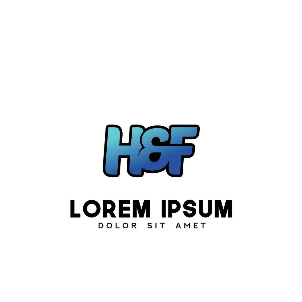 HF Initial Logo Design Vector