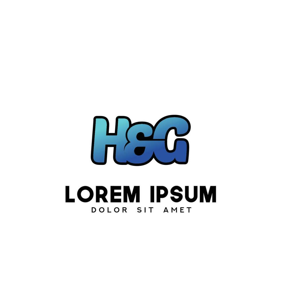 hg inicial logo diseño vector