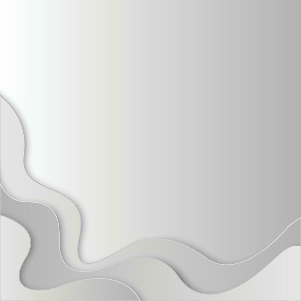 paper art abstract gray and white water waves. Origami design template. Vector illustration