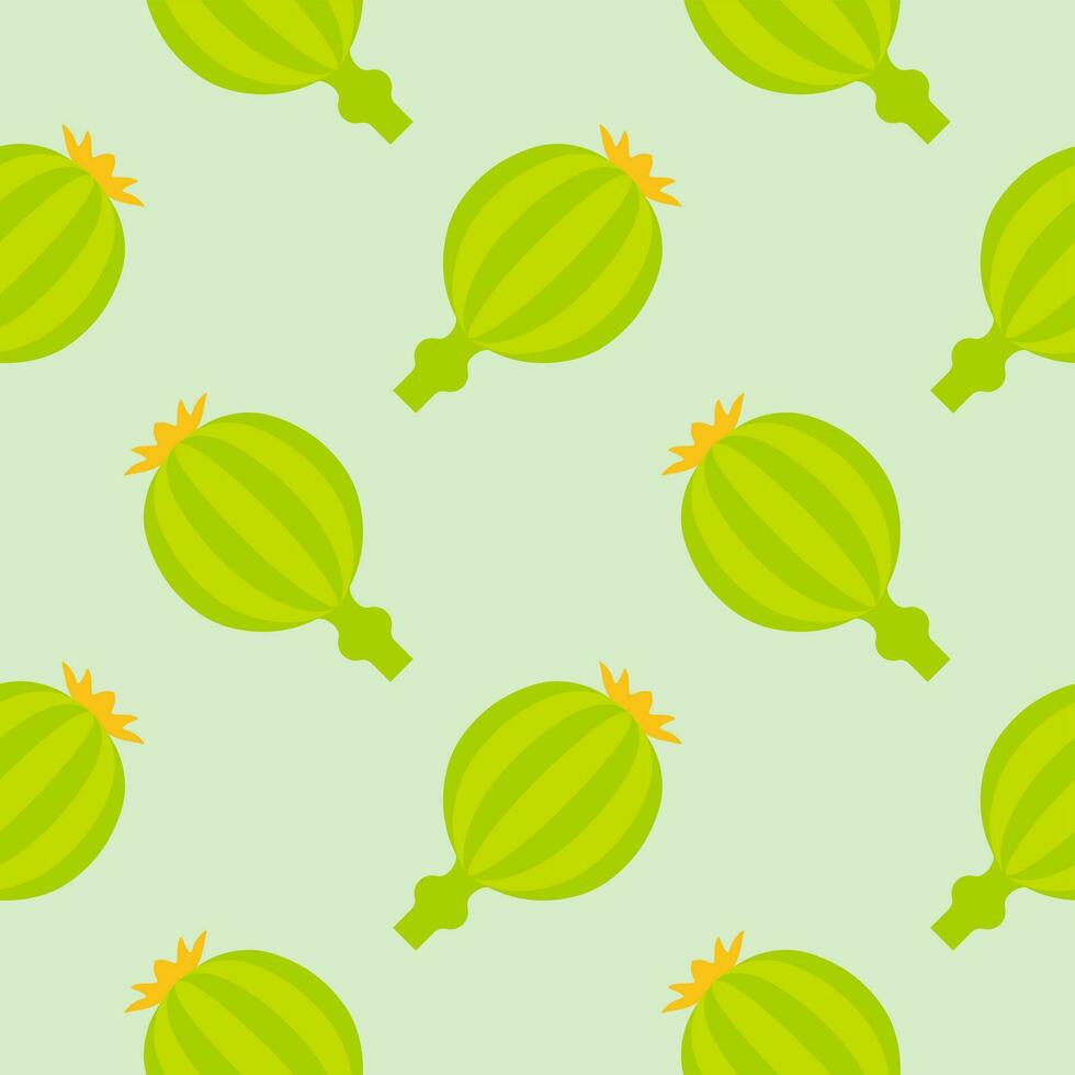 opium poppy seamless pattern vector illustration