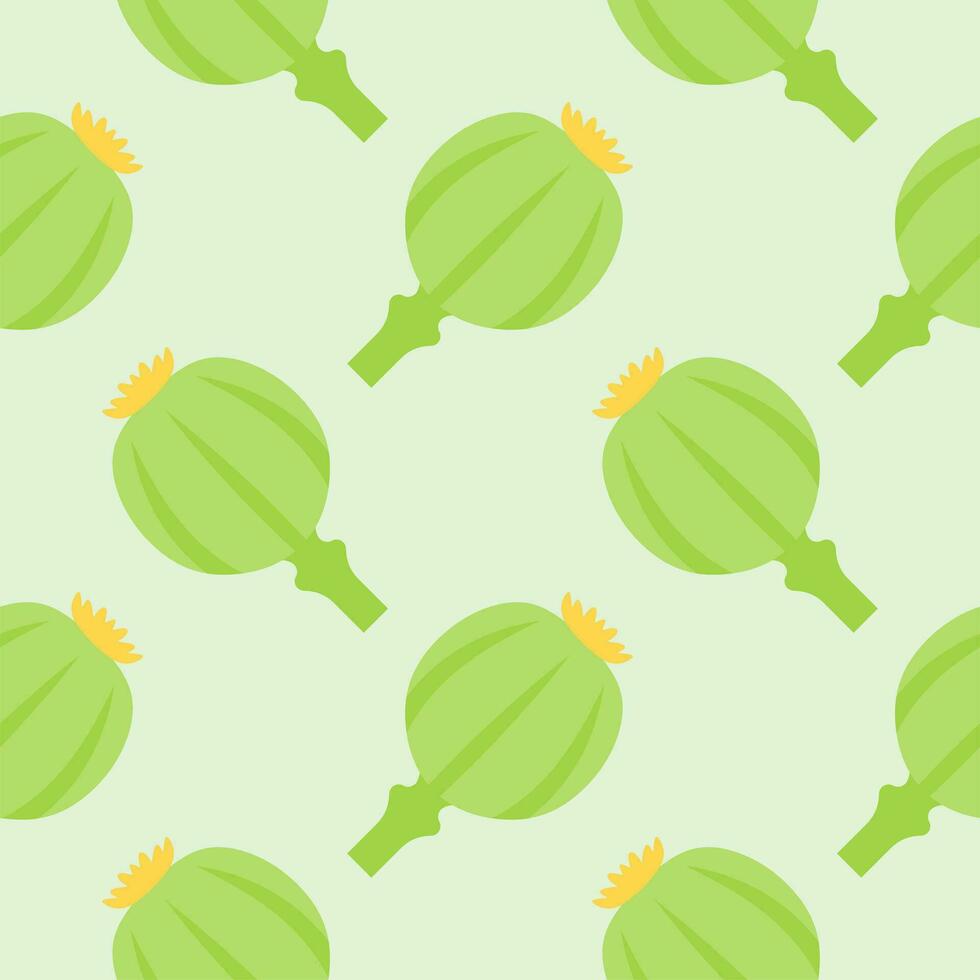 opium poppy seamless pattern vector illustration
