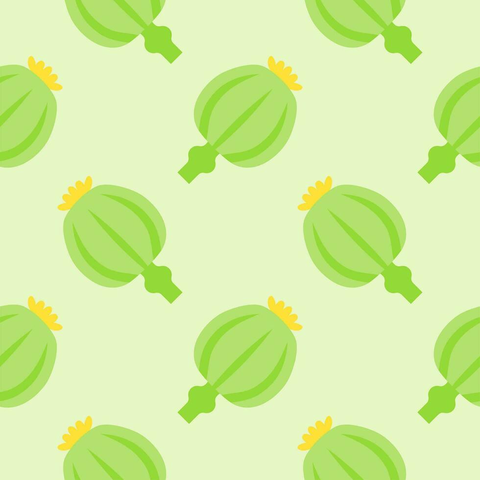 opium poppy seamless pattern vector illustration
