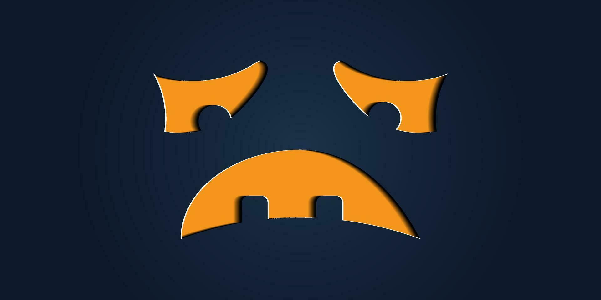 Simple halloween pumpkin expressions in paper cut style for poster or brochure. vector