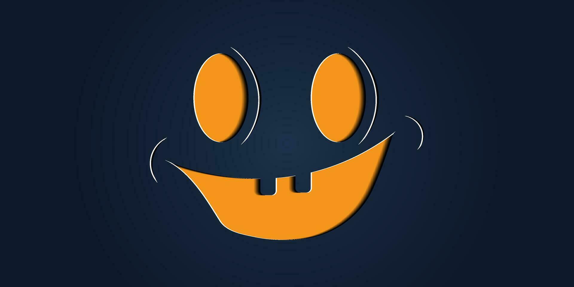 Simple halloween pumpkin expressions in paper cut style for poster or brochure. vector