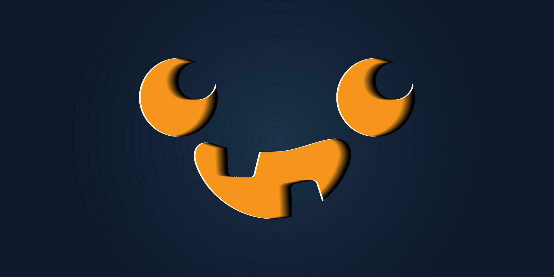 Simple halloween pumpkin expressions in paper cut style for poster or brochure. vector