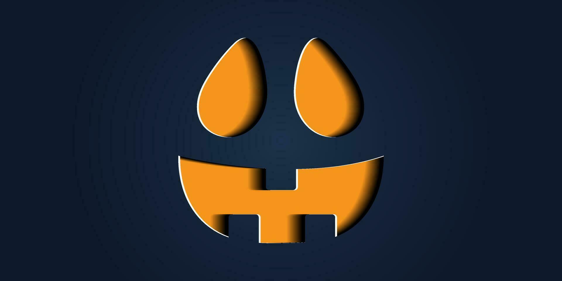 sencillo Víspera de Todos los Santos calabaza expresiones en papel cortar estilo para póster o folleto. vector