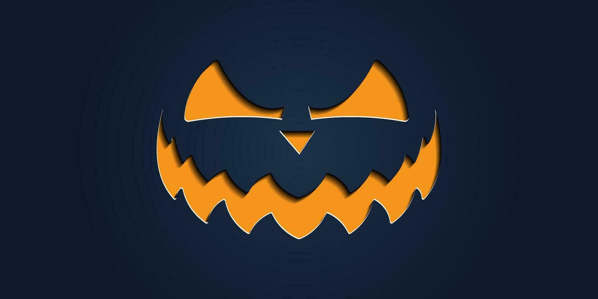 Simple halloween pumpkin expressions in paper cut style for poster or brochure. vector