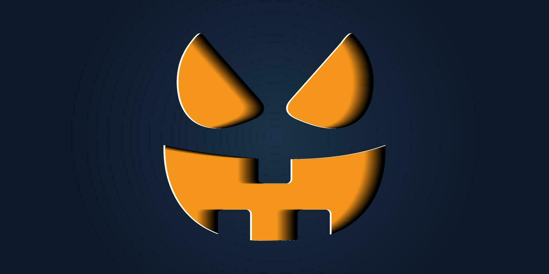 Simple halloween pumpkin expressions in paper cut style for poster or brochure. vector